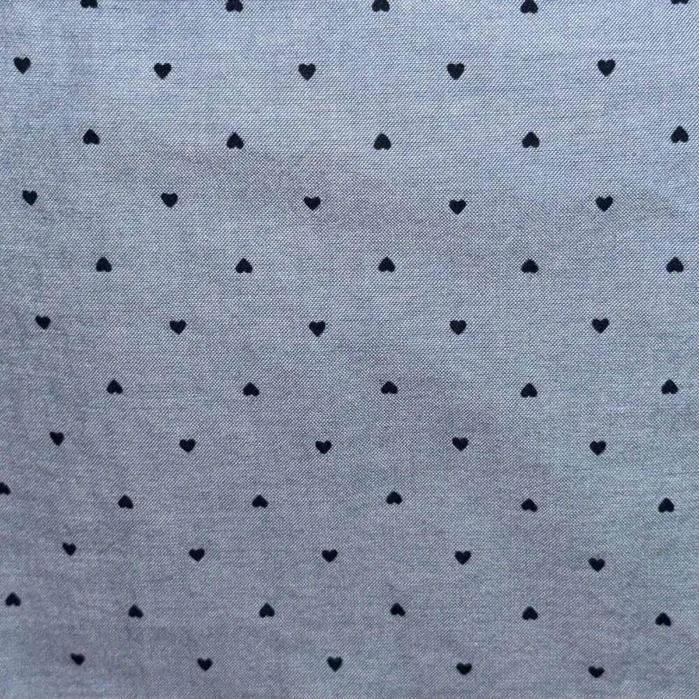 J.Crew Re-Imagined‎ Shirt Men's Large Blue Heart Print Cotton Casual Button-Down